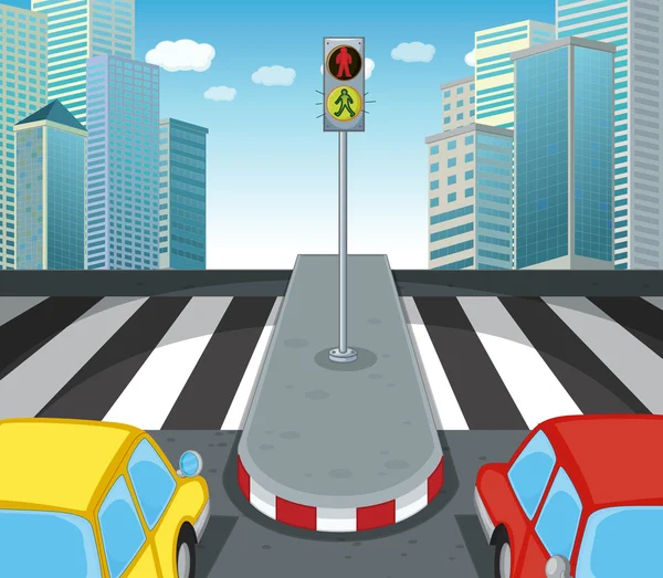 Zebra crossing on the road — Stock Vector