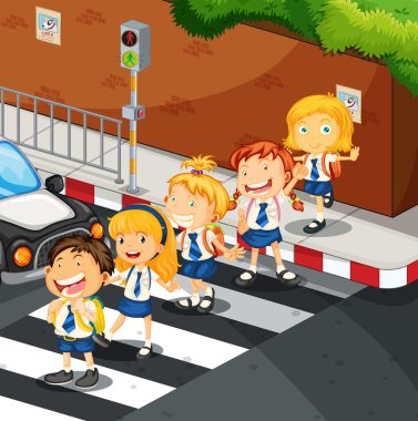 öğrencilere yol geçtikten