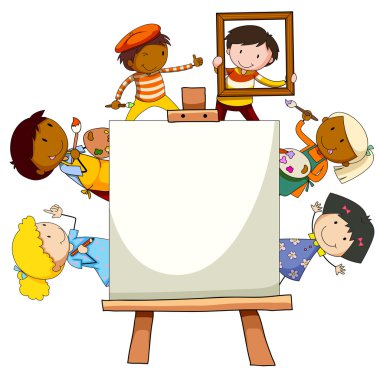 Gövde tasarımı sanat yapıyor çocuklu