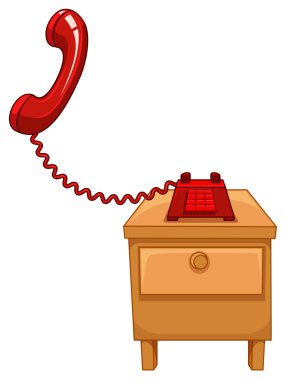 Rafta kırmızı telefon