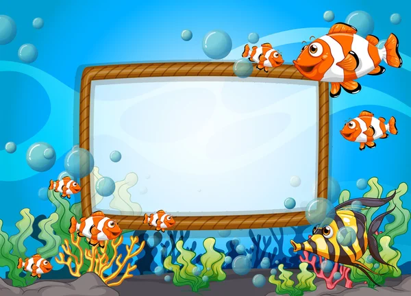 Frame design with fish underwater — Stock Vector