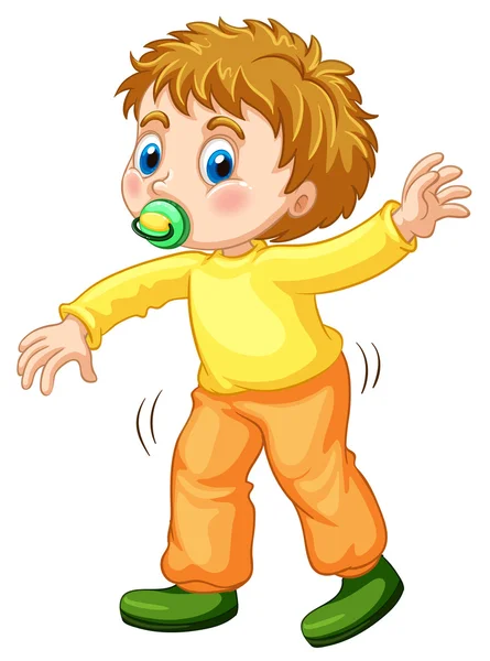 Little boy learning to walk — Stock Vector