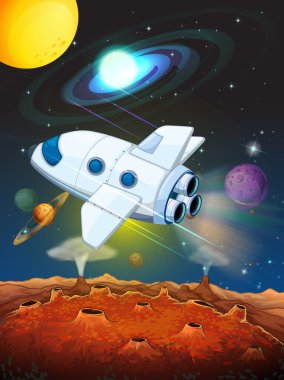 Alanı uçan rocketship