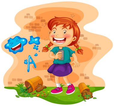 Küçük kız alkol ve sonu şeyler içme