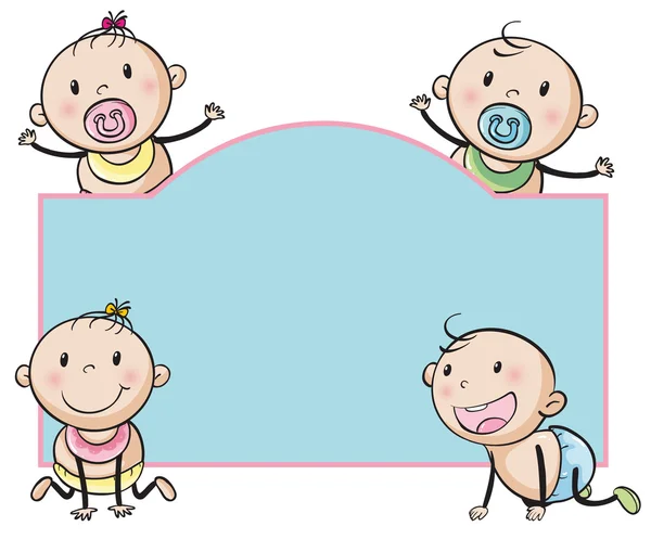 Paper design with babies — Stock Vector
