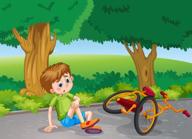 Çocuk Bisiklet Park üzerinden düşme