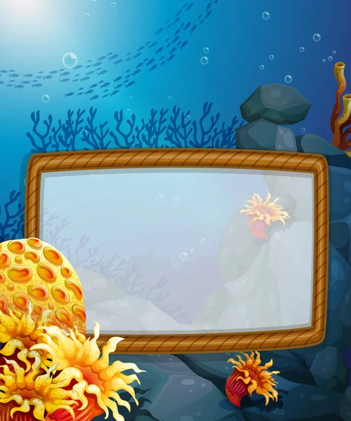 Frame design met onderwater achtergrond — Stockvector