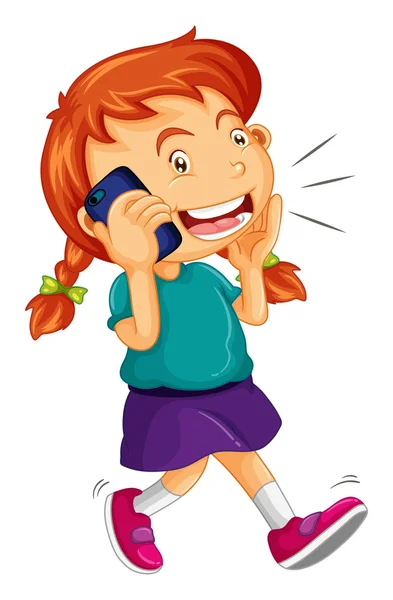 Girl talking on the cellphone — Stock Vector