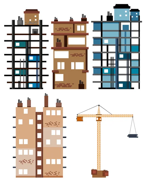 Edifícios e ferramentas de construção —  Vetores de Stock