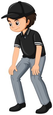 Umpire in black shirt vector