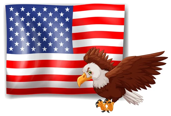 American flag and wild eagle — Stock Vector