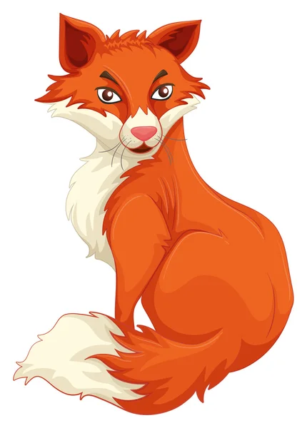 Red fox sitting alone — Stock Vector