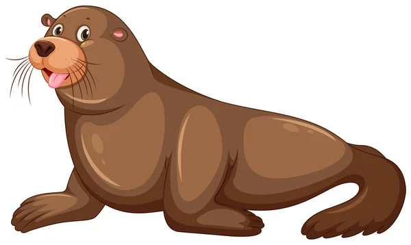 幸せそうな顔で海のライオン — ストックベクタ