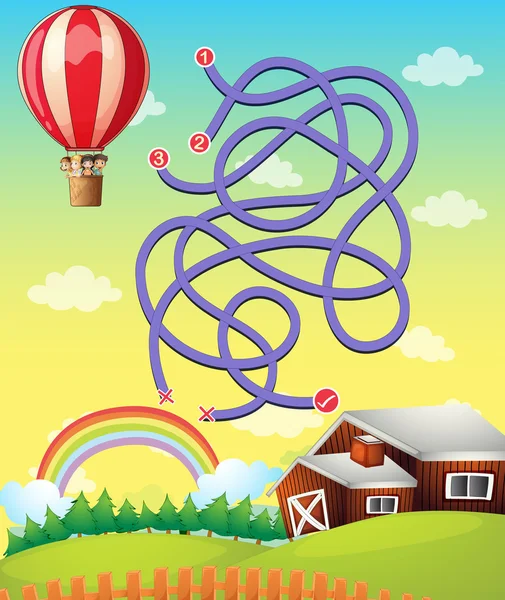 Modèle de jeu avec ballon volant — Image vectorielle