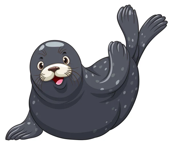 Black seal z radosna buźka — Wektor stockowy