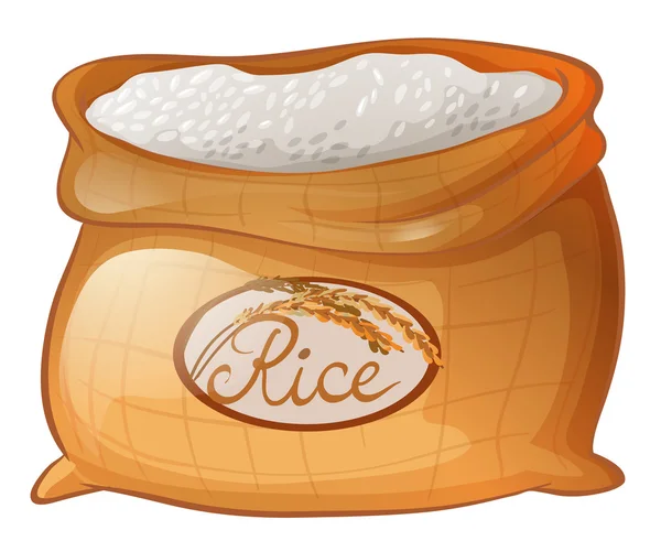 Bag of rice on white background — Stock Vector