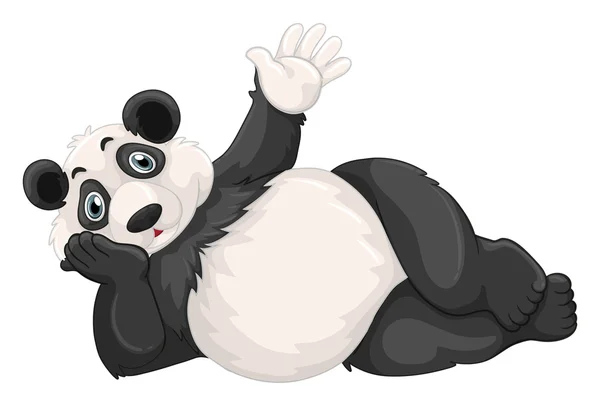Carino panda mano ondulante — Vettoriale Stock