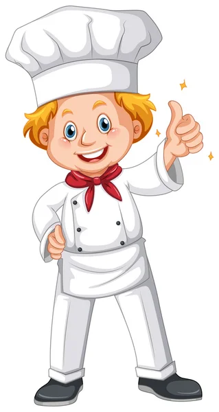 Chef-kok in het witte uniform — Stockvector