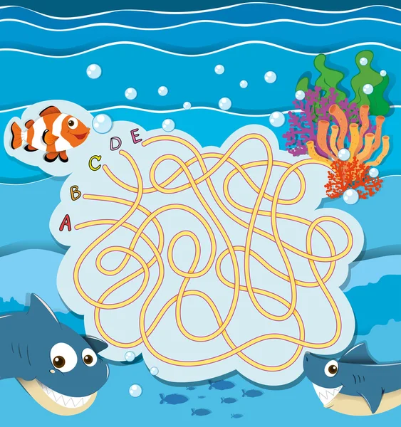 水下鱼游戏模板 — 图库矢量图片