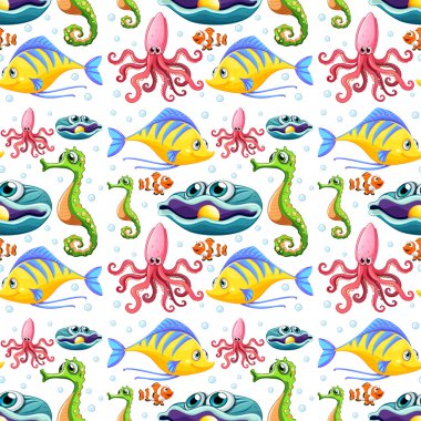 Kesintisiz deniz hayvanları ve kabarcıklar