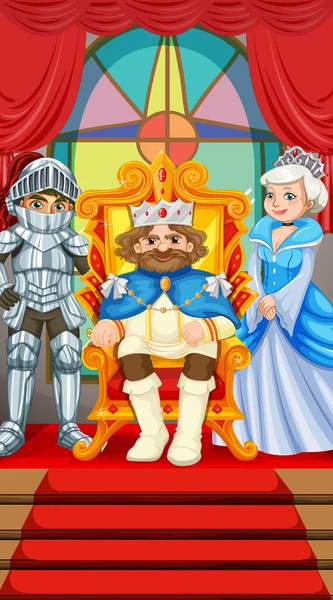 König und Königin auf dem Thron — Stockvektor
