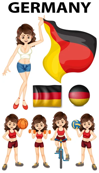德国代表和许多体育 — 图库矢量图片