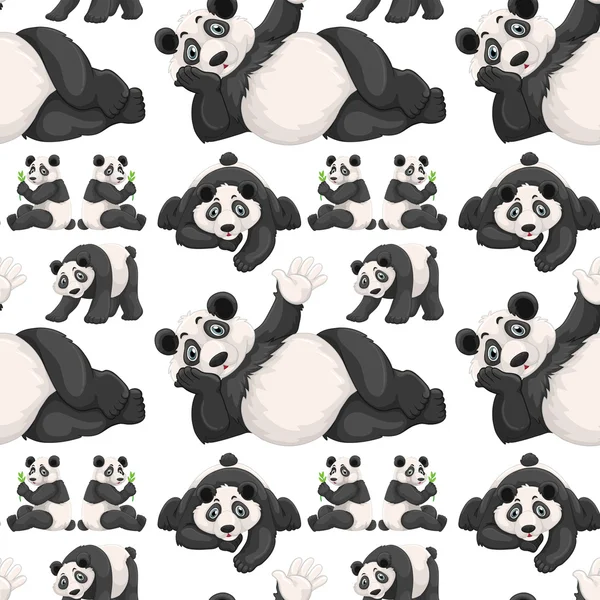 Seamless background  with cute panda — Stock Vector