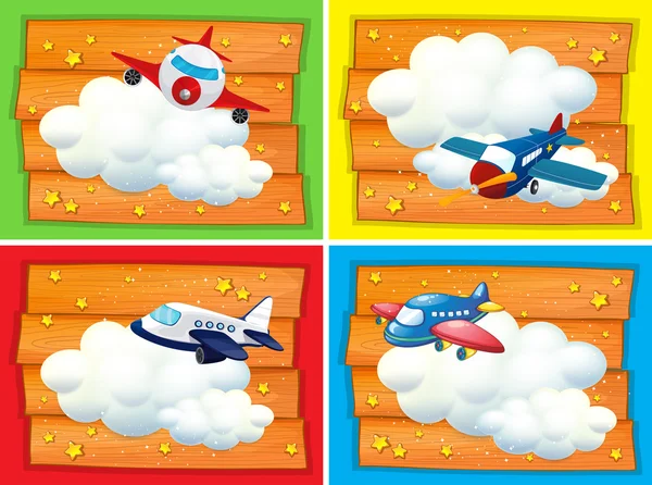 Banner design with airplanes in the sky — Stock Vector