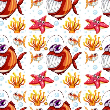 Deniz hayvanları ile sorunsuz arka plan