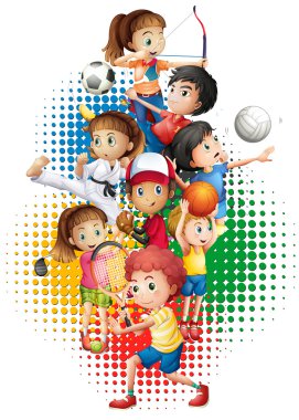 Olympics theme with many sports clipart