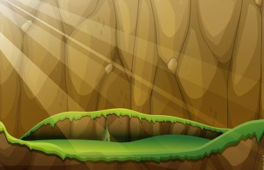 Cliff ve düz ile bir manzara