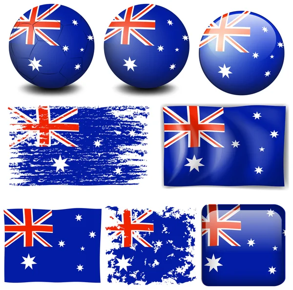 Bandeira da Austrália em item diferente — Vetor de Stock