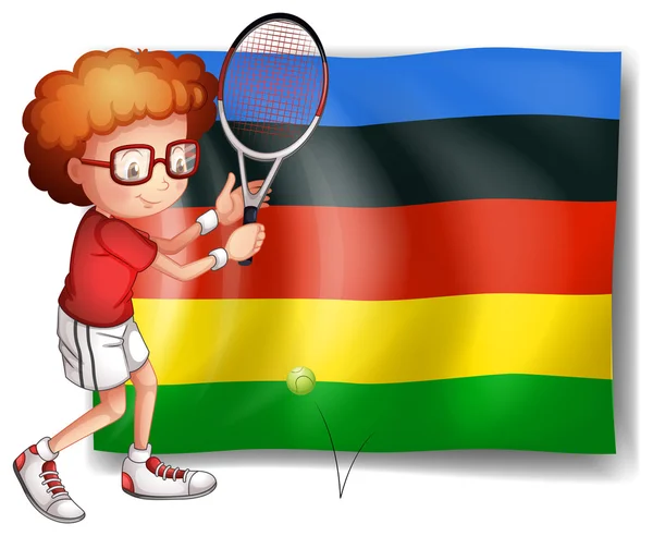 奥运会旗，网球选手 — 图库矢量图片