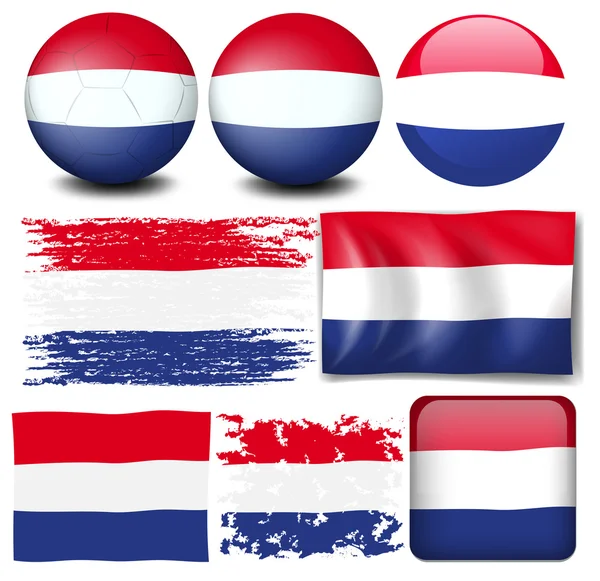 Nederland σημαία σε διαφορετικό σχεδιασμό — Διανυσματικό Αρχείο