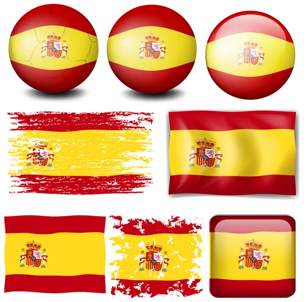 Bandeira Espanha em design diferente —  Vetores de Stock