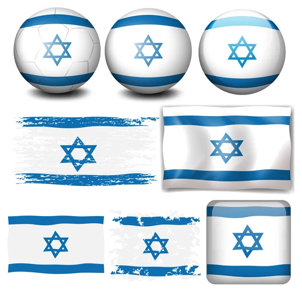 Israël vlag op verschillende objecten — Stockvector