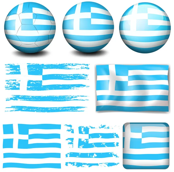 Bandera de Grecia en diferentes diseños — Archivo Imágenes Vectoriales