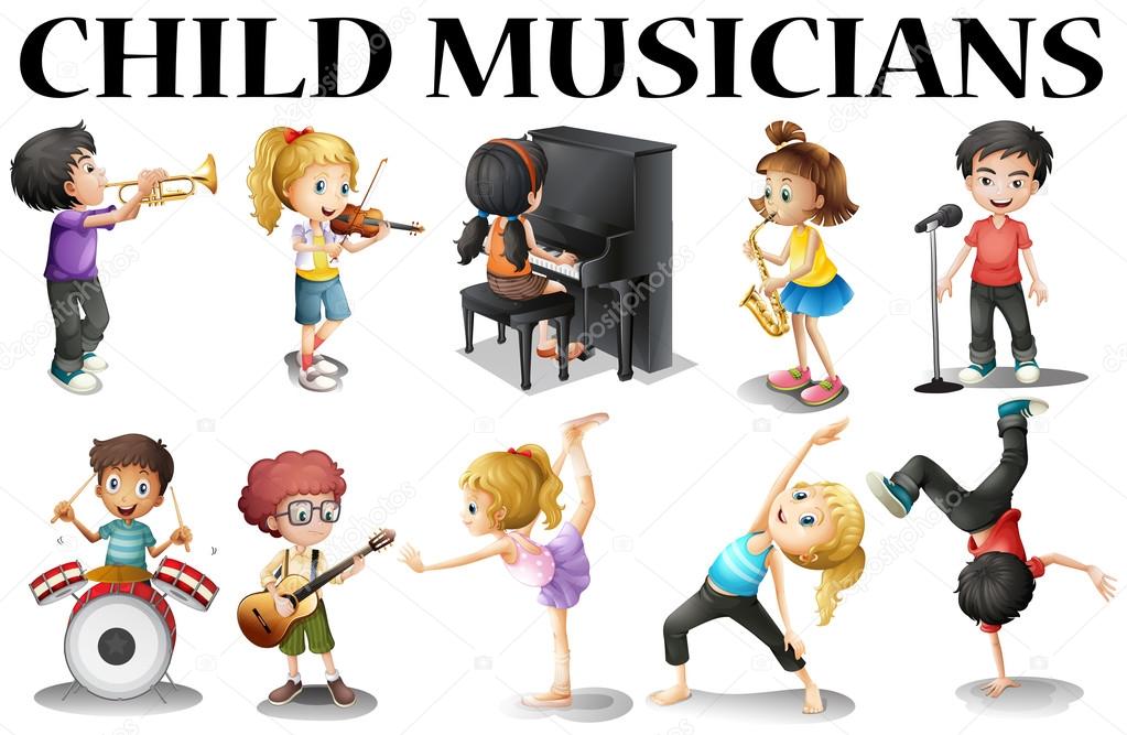 Children playing different musical instruments Stock Vector Image by ©interactimages #110597022 Children playing different musical instruments Stock Vector Image by ©interactimages #110597022