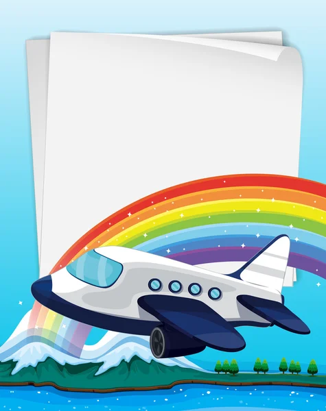 Design de papel com avião voando — Vetor de Stock