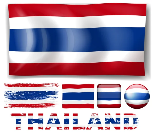 Прапор Таїланду в різних конструкцій — стоковий вектор