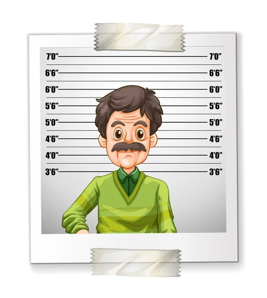 Man photo with height measurement — Stock Vector