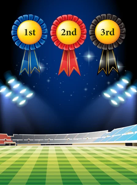 Nagroda wygranej Tagi i boisko do piłki nożnej — Wektor stockowy