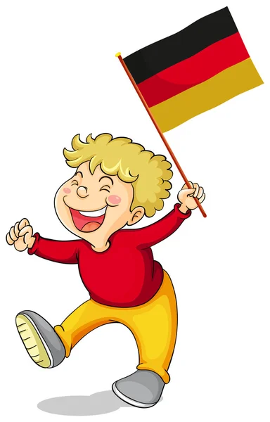 Niño pequeño sosteniendo bandera de Alemania — Archivo Imágenes Vectoriales