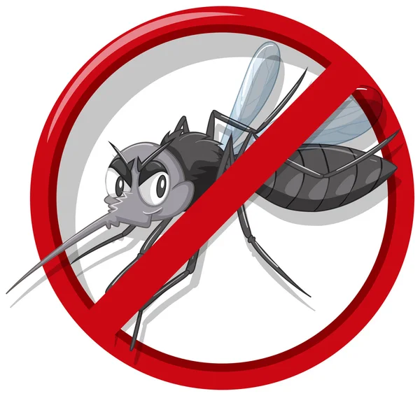 No mosquito sign on white background — Stock Vector