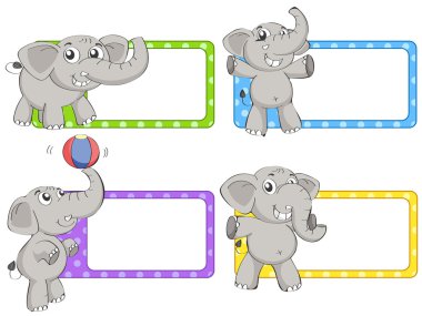 Etiket tasarımını vahşi fil ile