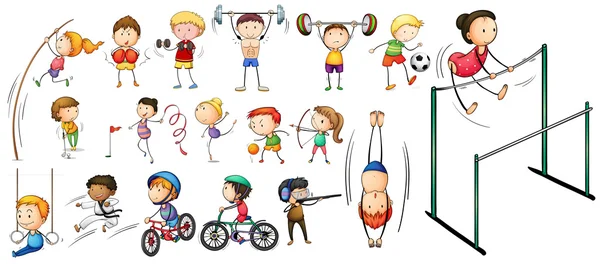 People doing different kinds of sports — Stock Vector