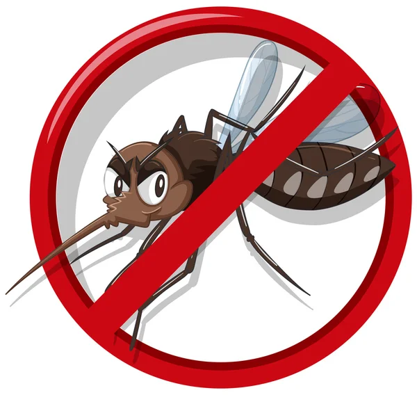 Segno di controllo zanzara su sfondo bianco — Vettoriale Stock