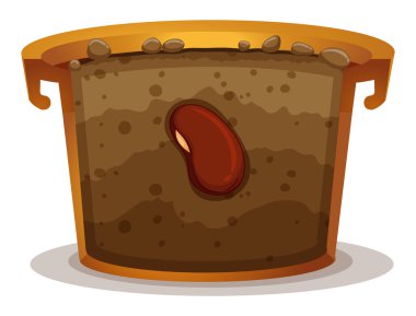 Seed germination in clay pot clipart
