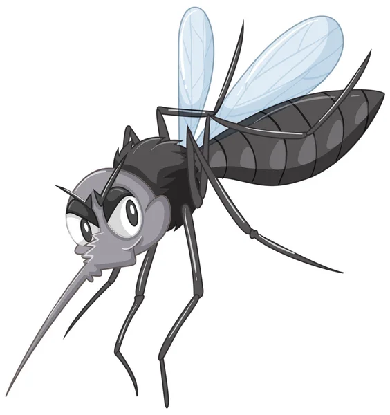 Wild mosquito in black color — Stock Vector