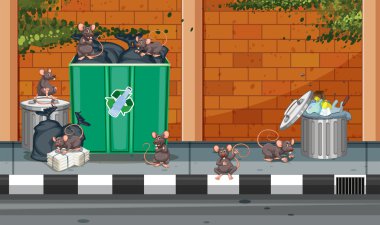 Trashcans farelerle Scene
